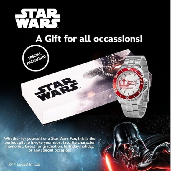 NWT - Star Wars Adult Honors Diver Bezel Analog Quartz Bracelet Watch - Picture 11 of 14